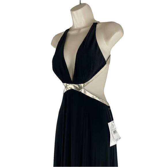 Aidan Mattox Black Cutout Evening Gown Cocktail Dress Size 2 - Picture 4 of 11